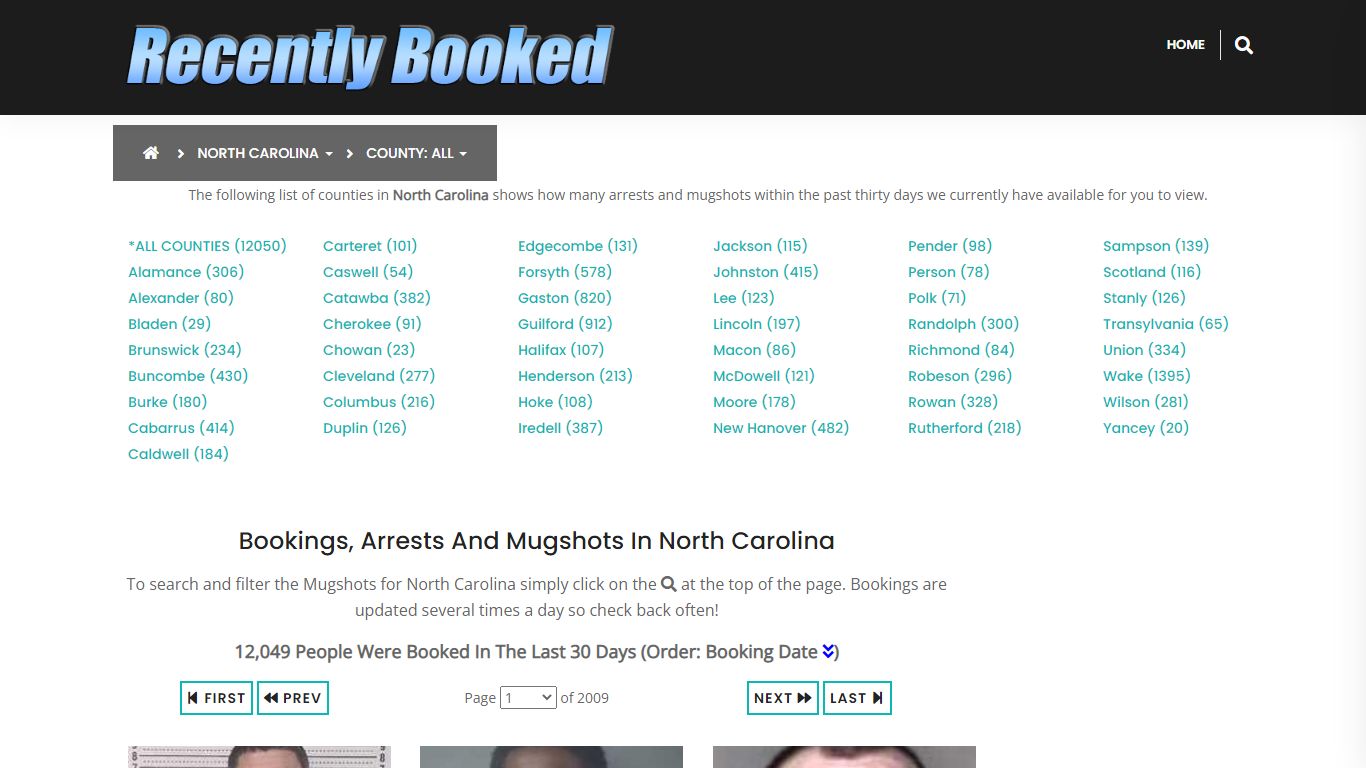 Bookings, Arrests and Mugshots in New Hanover County, North Carolina